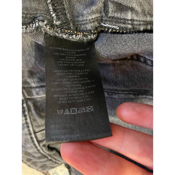 Free People We The Free Palmer Black Denim High Waist Cut Off Shorts Size 31 - Picture 11 of 13